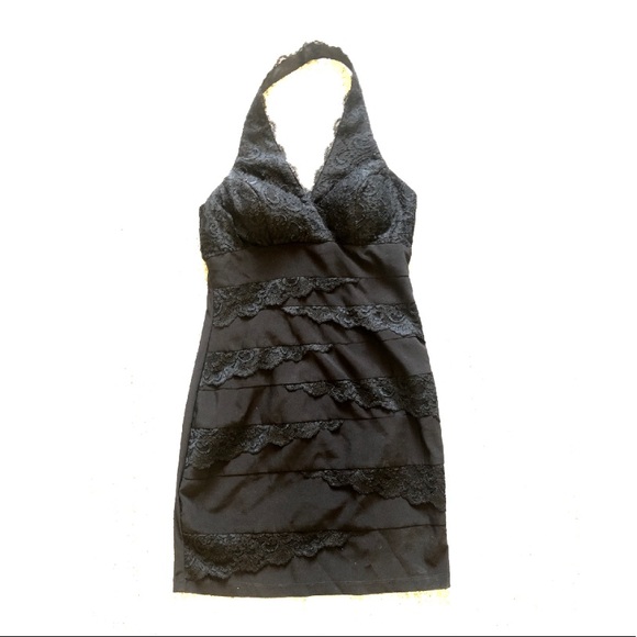New BETSY & ADAM $179 Black Halter Dress - Picture 6 of 6